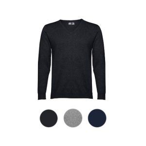 THC MILAN. Pullover com decote em" V" para homem em algodão e poliamida