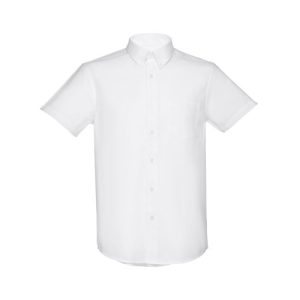THC LONDON WH. Camisa oxford de manga curta para homem. Cor branca
