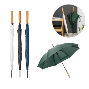 APOLO. Guarda-chuva em poliéster reciclado (100% rPET) pongee com abertura automática