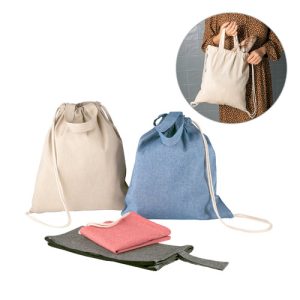 RISSANI. Saco tipo mochila com algodão reciclado (70%) e poliéster (30% rPET) (140 g/m²)