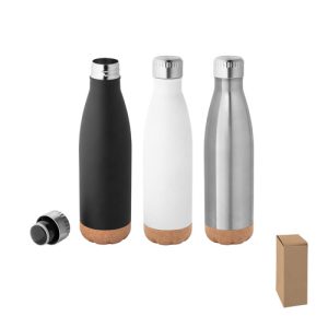 SOLBERG. Garrafa térmica em aço inoxidável e base em cortiça 560 mL