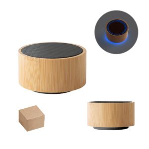 ARBER. Coluna de som portátil de 3W com 2h de autonomia em bambu e ABS