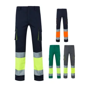 VL ZEUS LARGE. Calças stretch bicolor multibolsos (240g/m²), em algodão (46%), EME (38%) e poliéster (16%)