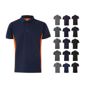 VL SUPAY. Polo piqué bicolor (180g/m²) manga curta, em algodão (60%) e poliéster (40%)