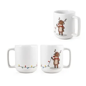 REINDEER. Caneca com impressão natalícia 330 mL
