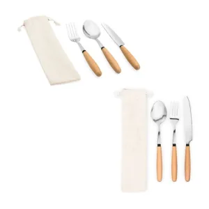 BOULUD. Conjunto de 3 peças em madeira de acácia