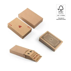 FISCHER. Baralho de 54 cartas clássicas em papel kraft, feitas de um material certificado FSC™ e outros materiais controlados